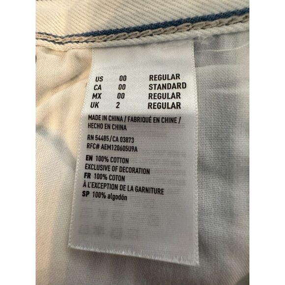 American Eagle Blue and White Pinstriped Mom Jeans Size 00 - Picture 11 of 12